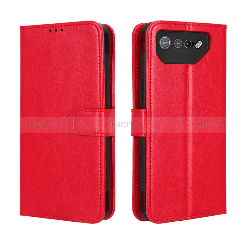 Funda de Cuero Cartera con Soporte Carcasa BY5 para Asus ROG Phone 7 Ultimate Rojo