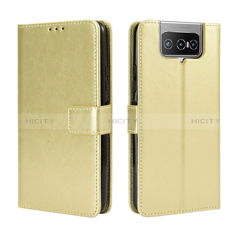 Funda de Cuero Cartera con Soporte Carcasa BY5 para Asus Zenfone 7 ZS670KS Oro