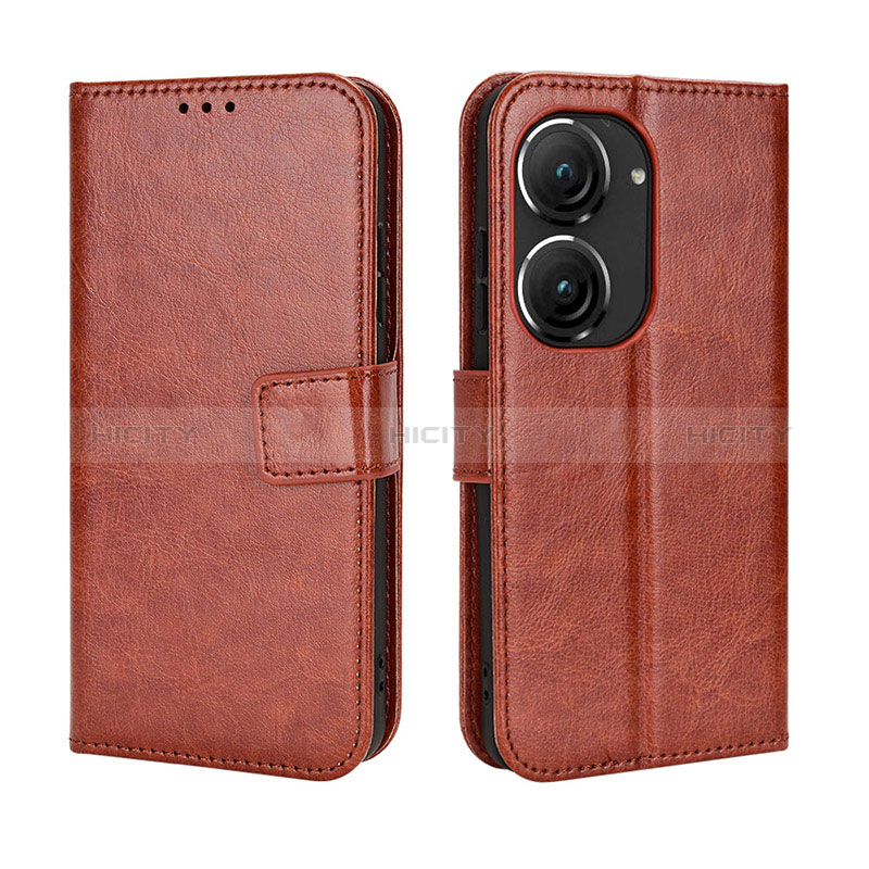 Funda de Cuero Cartera con Soporte Carcasa BY5 para Asus Zenfone 9 Marron