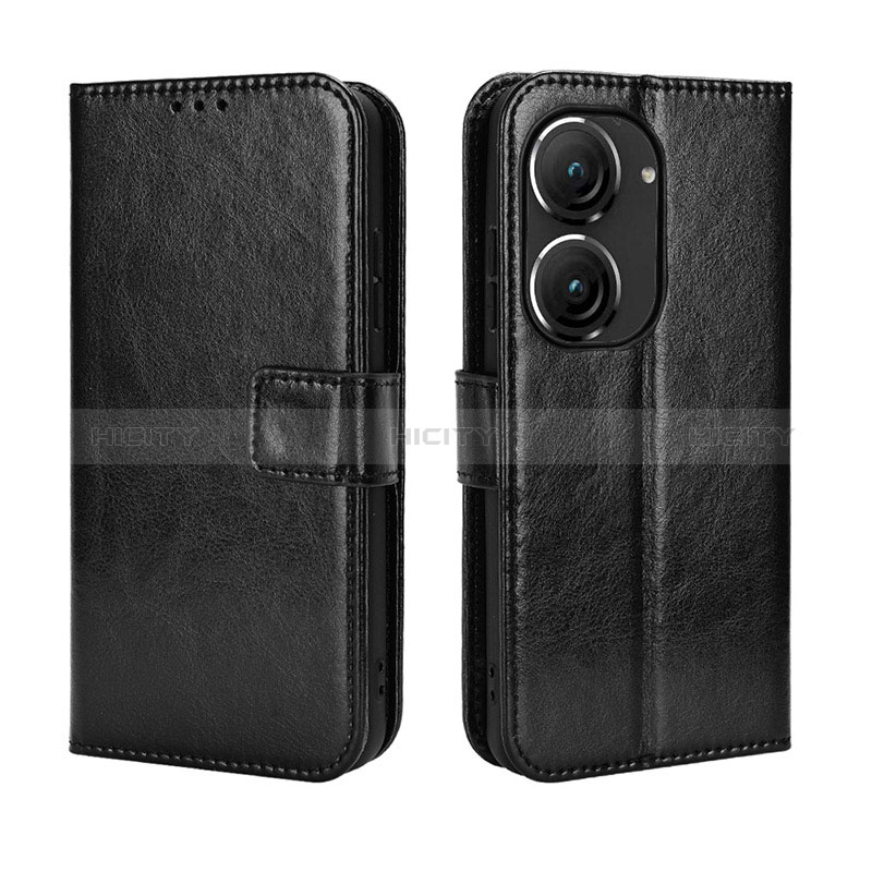 Funda de Cuero Cartera con Soporte Carcasa BY5 para Asus Zenfone 9 Negro