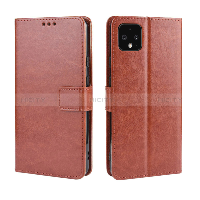 Funda de Cuero Cartera con Soporte Carcasa BY5 para Google Pixel 4 Marron