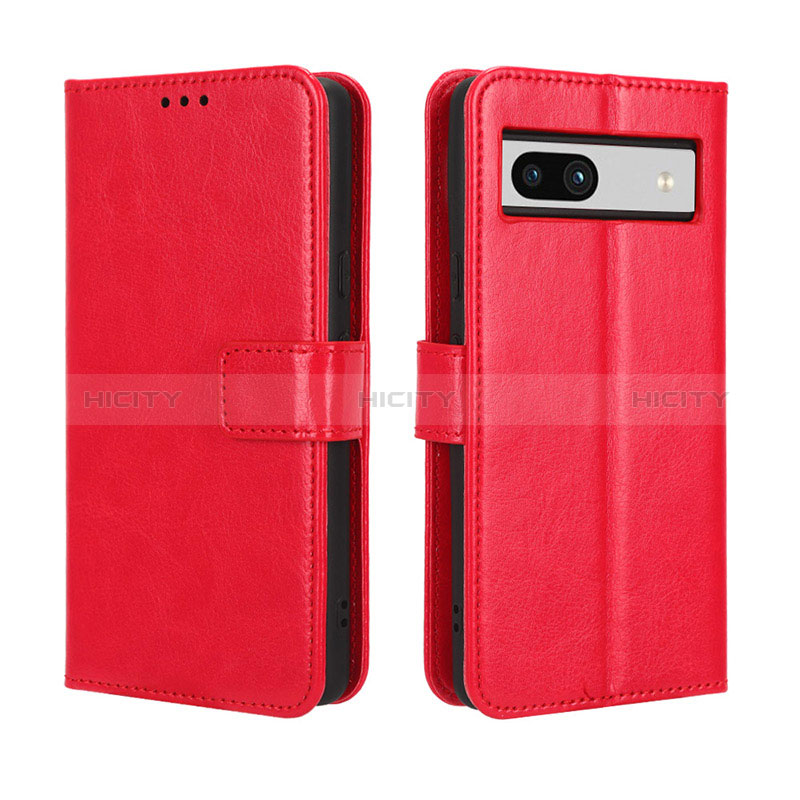 Funda de Cuero Cartera con Soporte Carcasa BY5 para Google Pixel 7a 5G Rojo