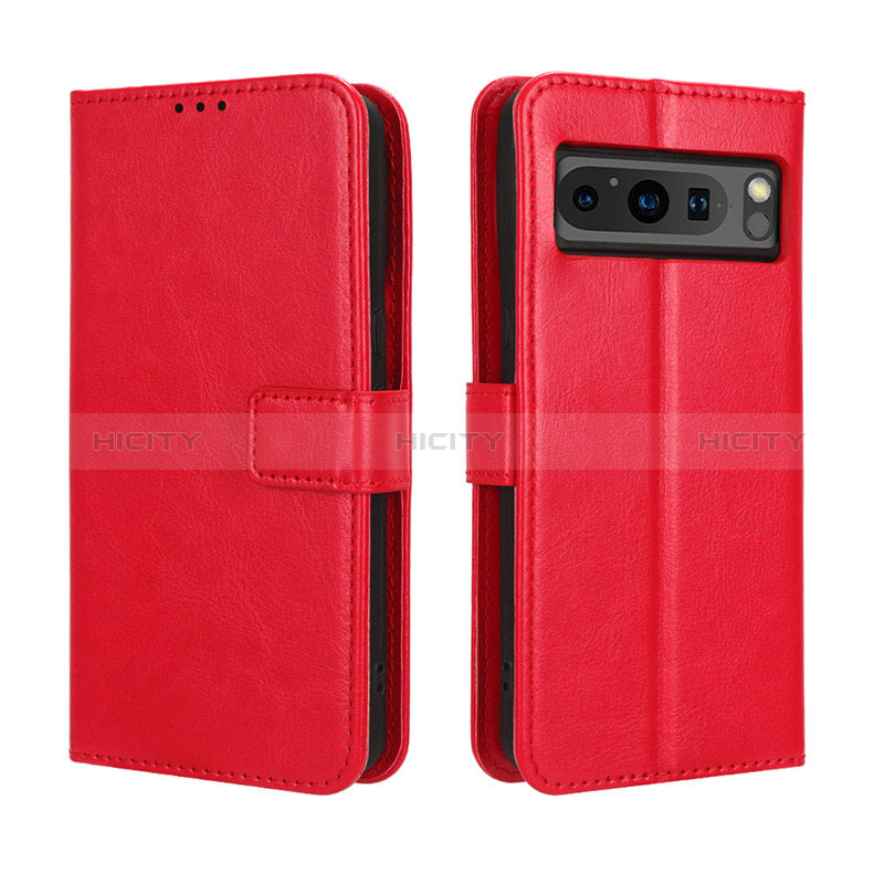 Funda de Cuero Cartera con Soporte Carcasa BY5 para Google Pixel 8 Pro 5G Rojo