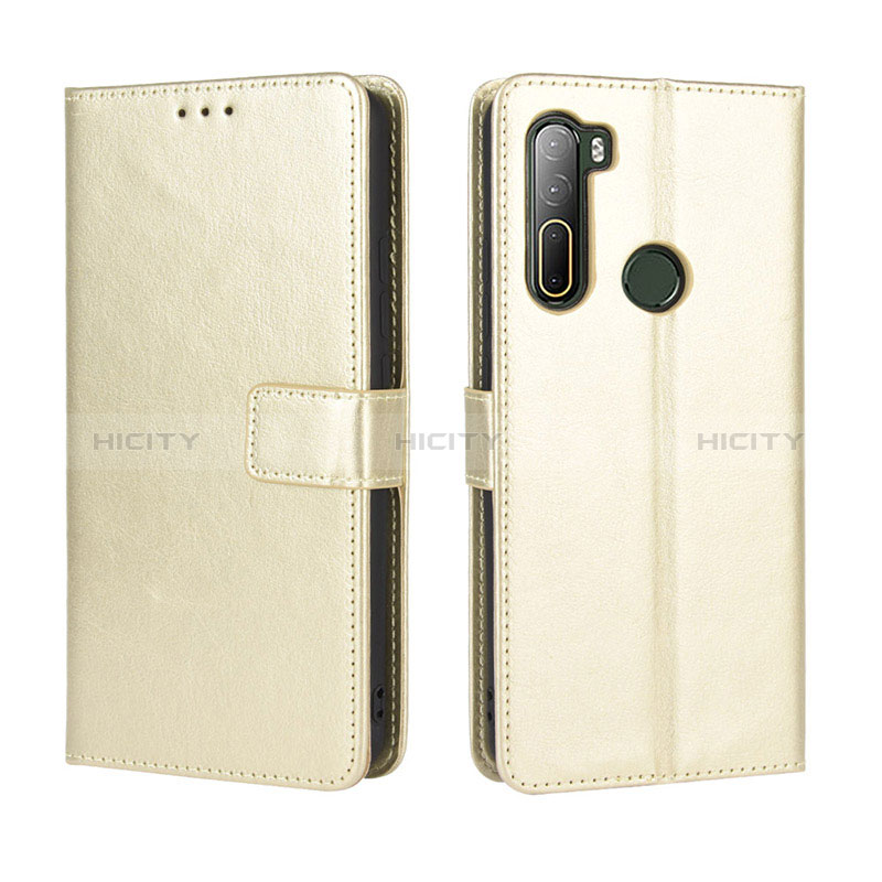 Funda de Cuero Cartera con Soporte Carcasa BY5 para HTC U20 5G Oro