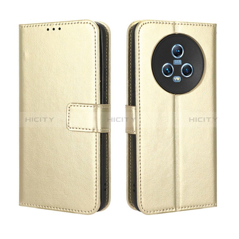 Funda de Cuero Cartera con Soporte Carcasa BY5 para Huawei Honor Magic5 5G Oro