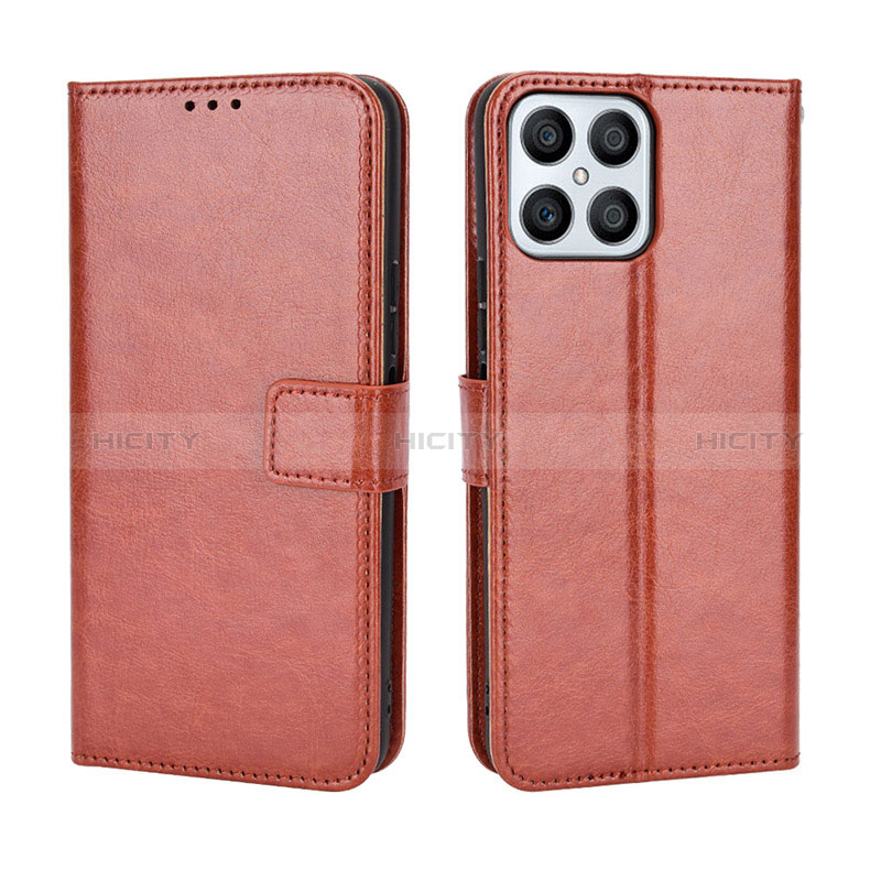 Funda de Cuero Cartera con Soporte Carcasa BY5 para Huawei Honor X8 4G Marron