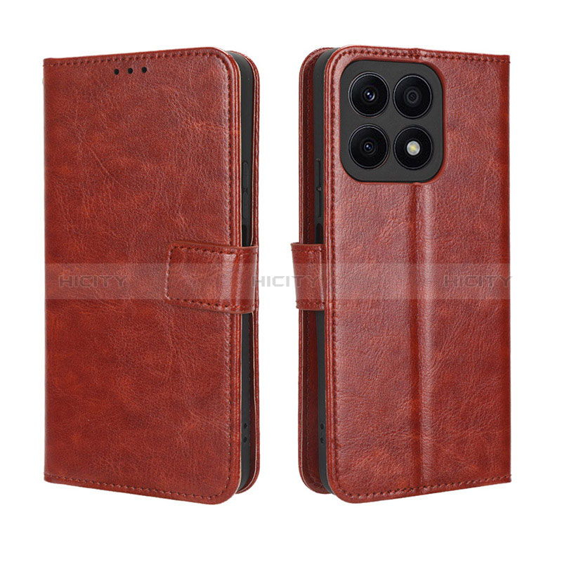 Funda de Cuero Cartera con Soporte Carcasa BY5 para Huawei Honor X8a 4G Marron