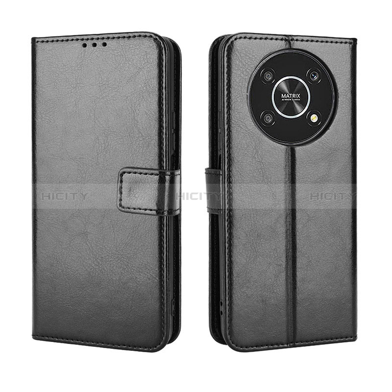 Funda de Cuero Cartera con Soporte Carcasa BY5 para Huawei Honor X9 5G Negro