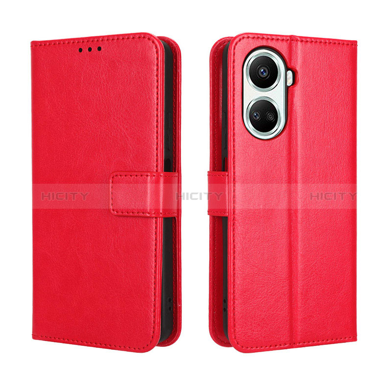 Funda de Cuero Cartera con Soporte Carcasa BY5 para Huawei Nova 10 SE Rojo