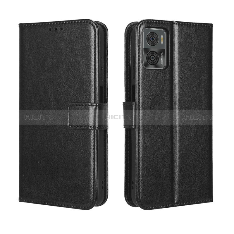 Funda de Cuero Cartera con Soporte Carcasa BY5 para Motorola Moto E22 Negro