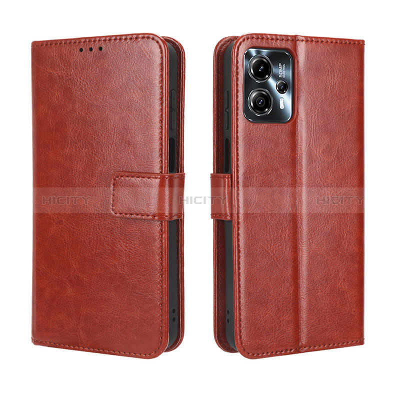 Funda de Cuero Cartera con Soporte Carcasa BY5 para Motorola Moto G23 Marron