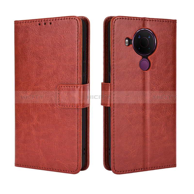 Funda de Cuero Cartera con Soporte Carcasa BY5 para Nokia 5.4 Marron