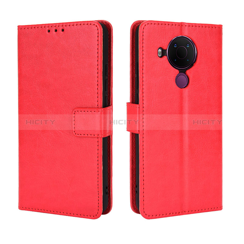 Funda de Cuero Cartera con Soporte Carcasa BY5 para Nokia 5.4 Rojo