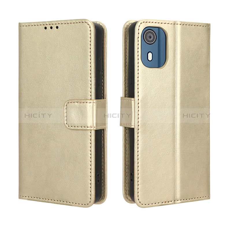 Funda de Cuero Cartera con Soporte Carcasa BY5 para Nokia C02 Oro