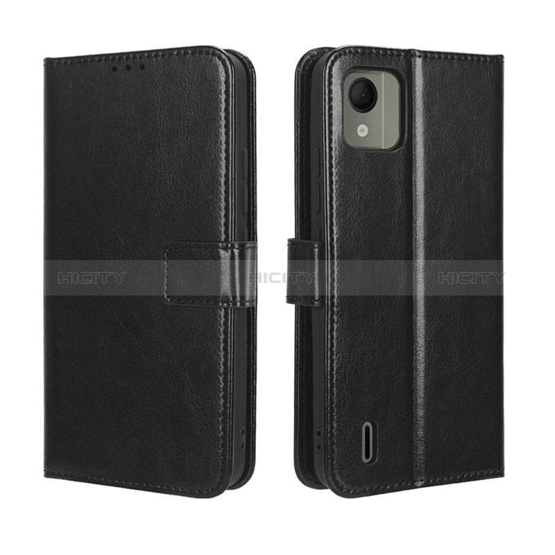 Funda de Cuero Cartera con Soporte Carcasa BY5 para Nokia C110 Negro