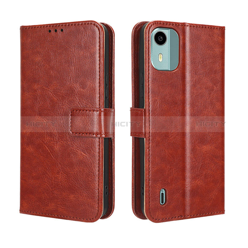 Funda de Cuero Cartera con Soporte Carcasa BY5 para Nokia C12 Pro Marron