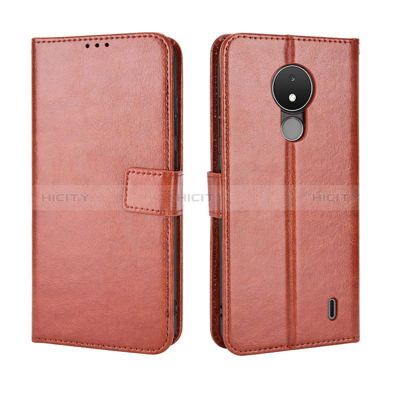 Funda de Cuero Cartera con Soporte Carcasa BY5 para Nokia C21 Marron