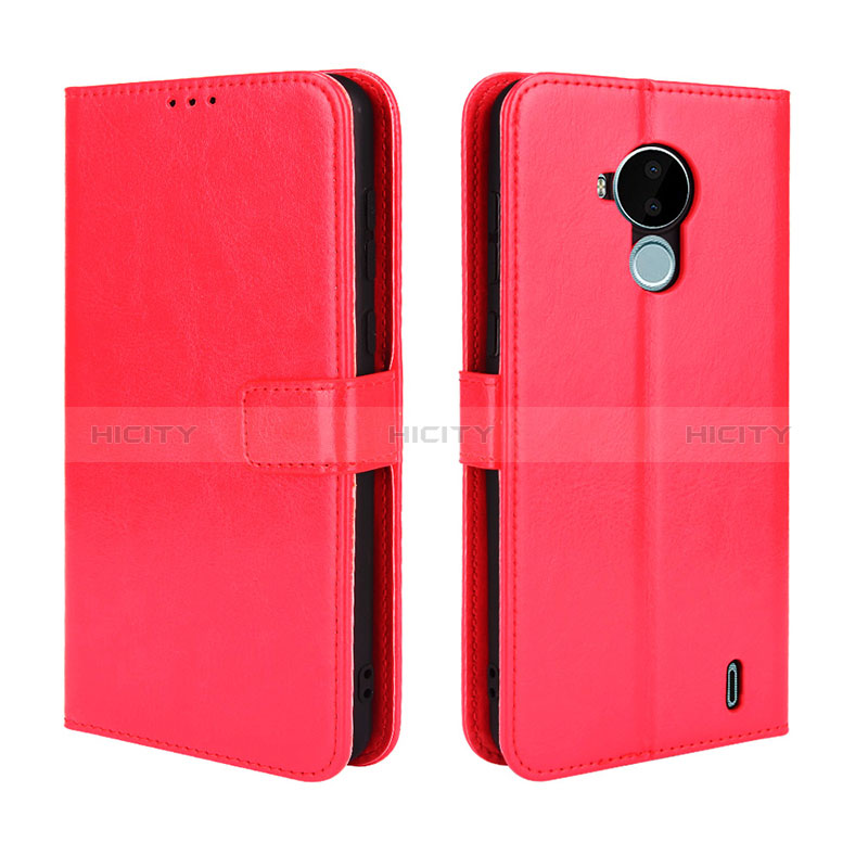 Funda de Cuero Cartera con Soporte Carcasa BY5 para Nokia C30 Rojo