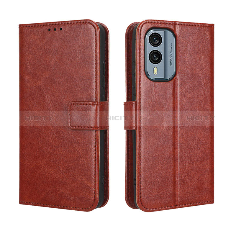 Funda de Cuero Cartera con Soporte Carcasa BY5 para Nokia X30 5G Marron