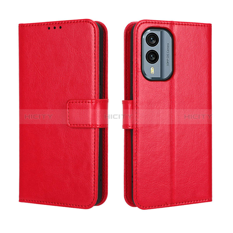 Funda de Cuero Cartera con Soporte Carcasa BY5 para Nokia X30 5G Rojo