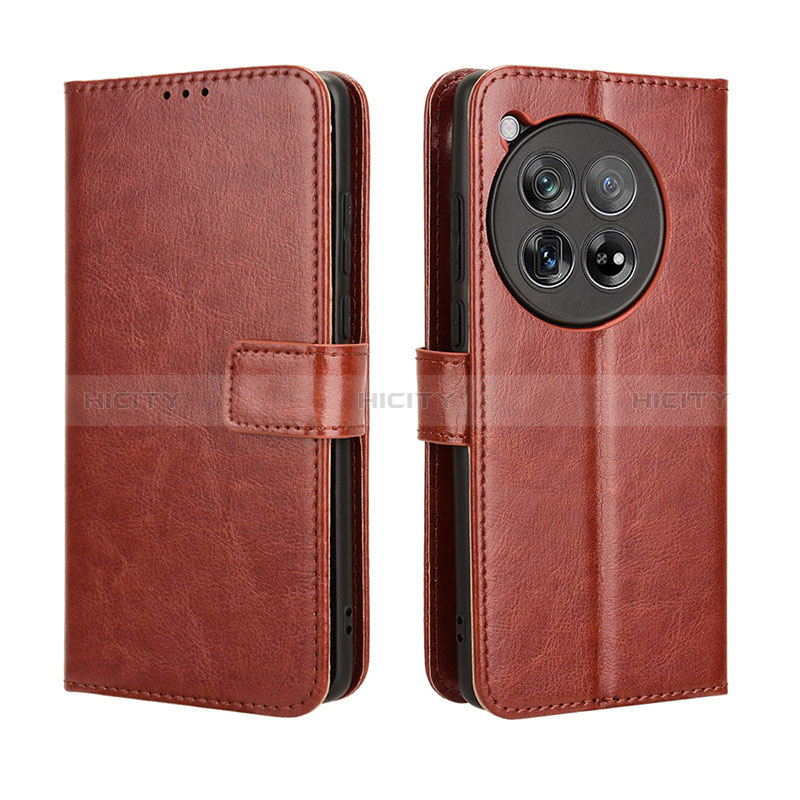 Funda de Cuero Cartera con Soporte Carcasa BY5 para OnePlus 12R 5G Marron