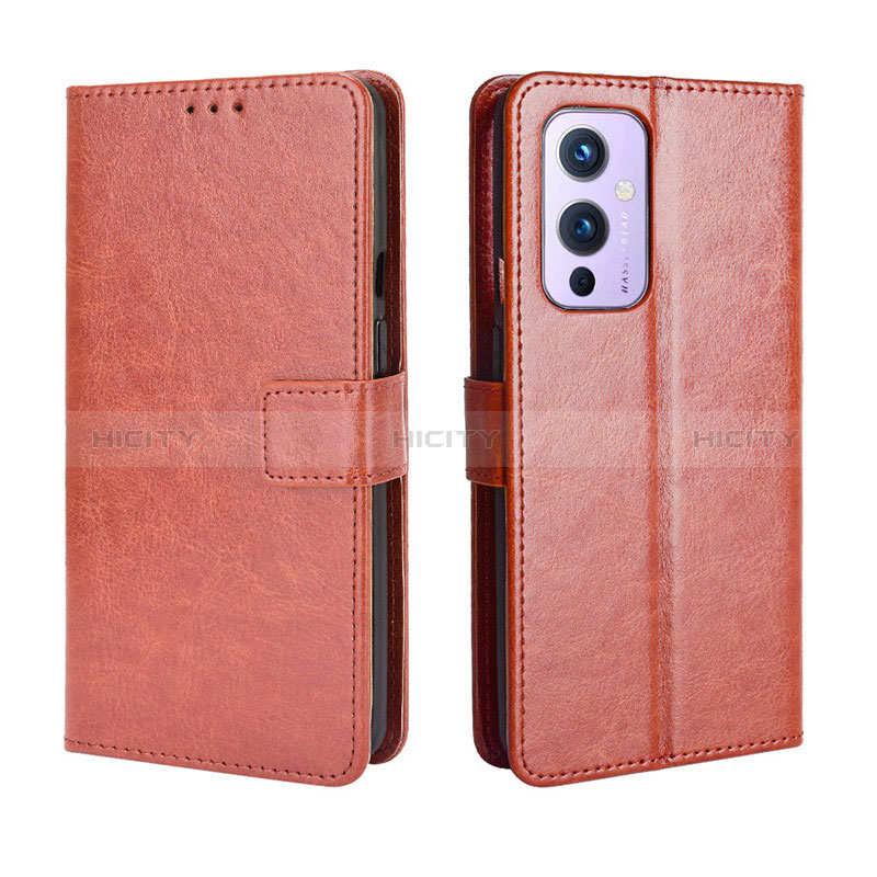 Funda de Cuero Cartera con Soporte Carcasa BY5 para OnePlus 9 5G Marron