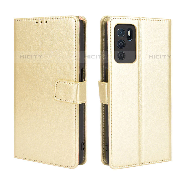 Funda de Cuero Cartera con Soporte Carcasa BY5 para Oppo A16s Oro