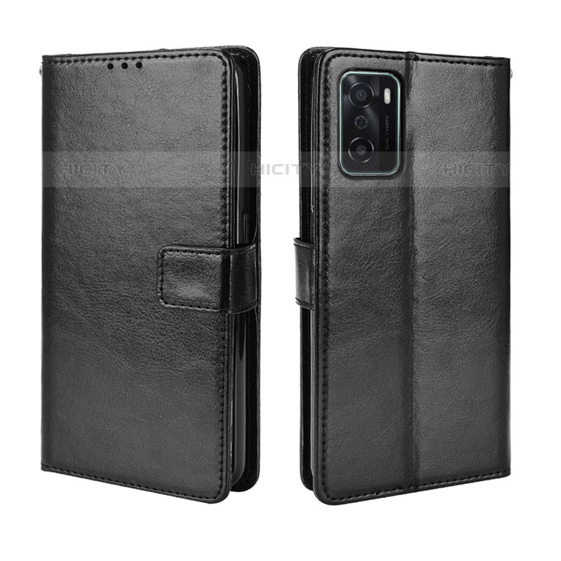 Funda de Cuero Cartera con Soporte Carcasa BY5 para Oppo A55S 5G Negro