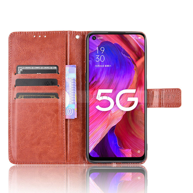 Funda de Cuero Cartera con Soporte Carcasa BY5 para Oppo A74 5G