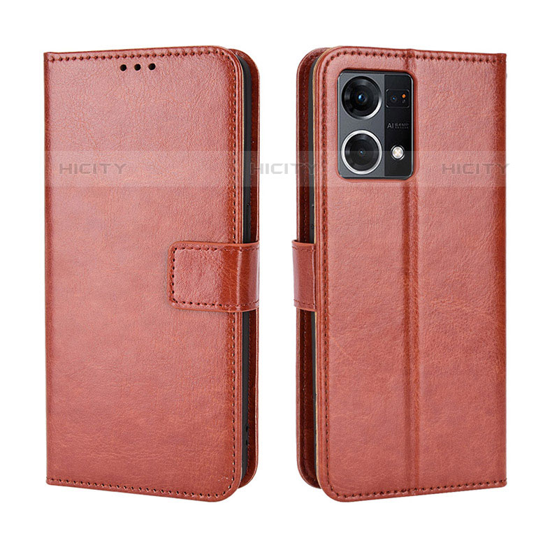 Funda de Cuero Cartera con Soporte Carcasa BY5 para Oppo F21 Pro 4G Marron