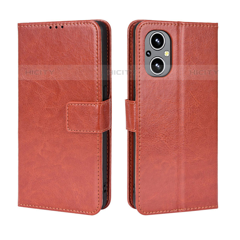 Funda de Cuero Cartera con Soporte Carcasa BY5 para Oppo F21 Pro 5G Marron