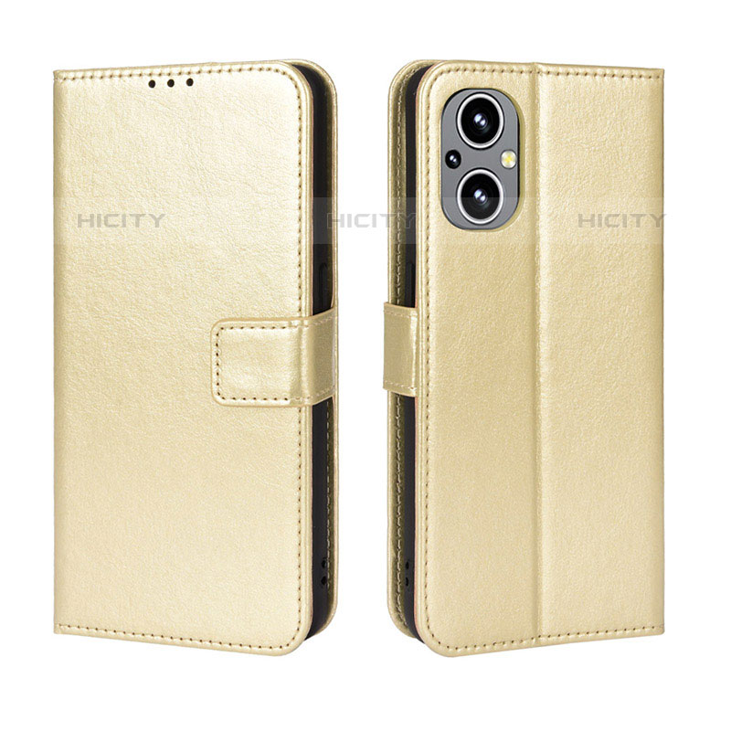 Funda de Cuero Cartera con Soporte Carcasa BY5 para Oppo F21s Pro 5G Oro