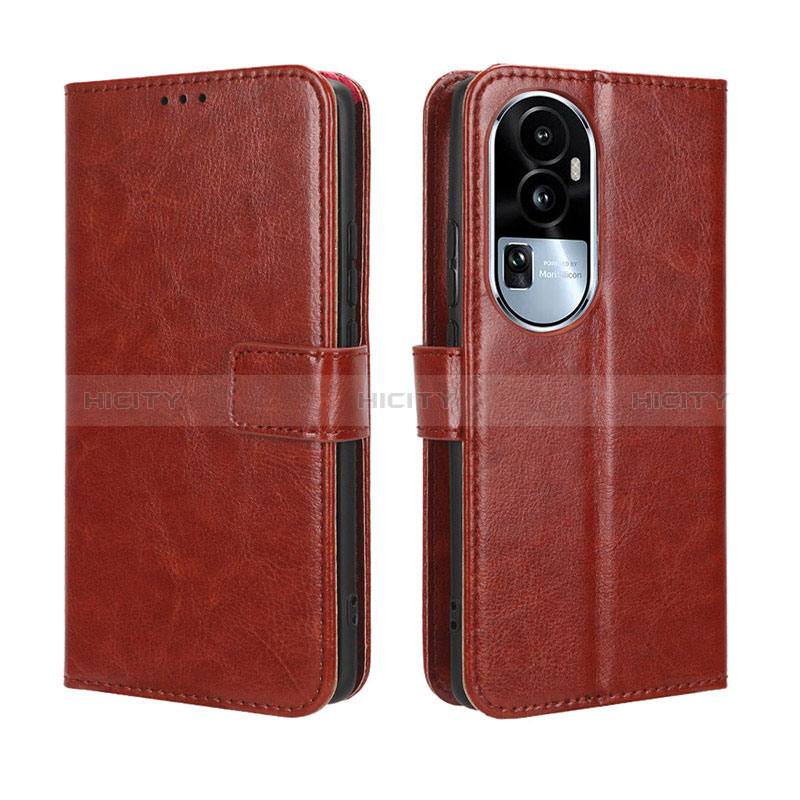 Funda de Cuero Cartera con Soporte Carcasa BY5 para Oppo Reno10 Pro+ Plus 5G Marron