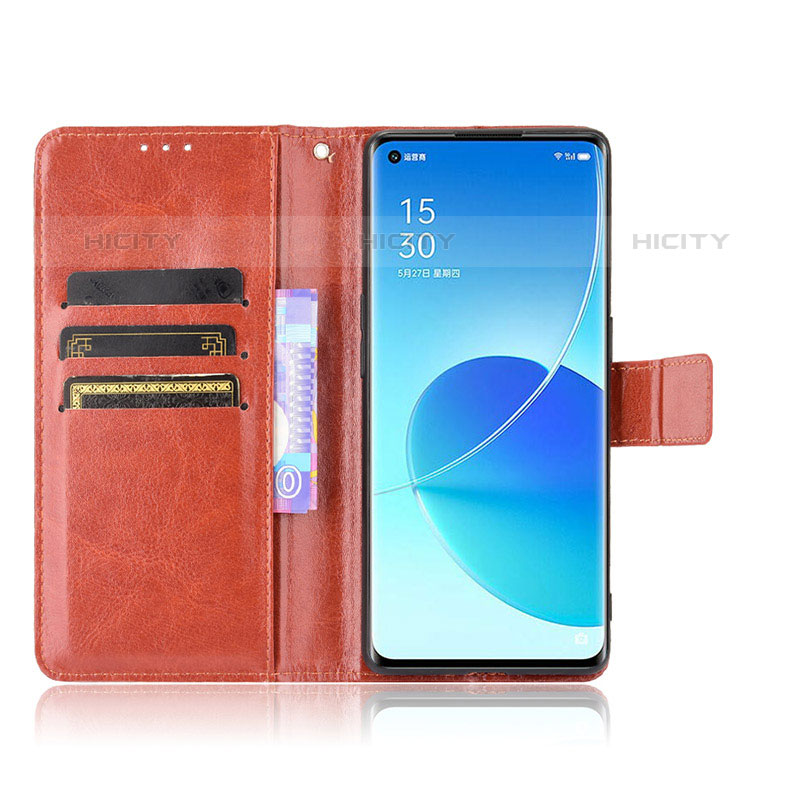 Funda de Cuero Cartera con Soporte Carcasa BY5 para Oppo Reno6 Pro 5G