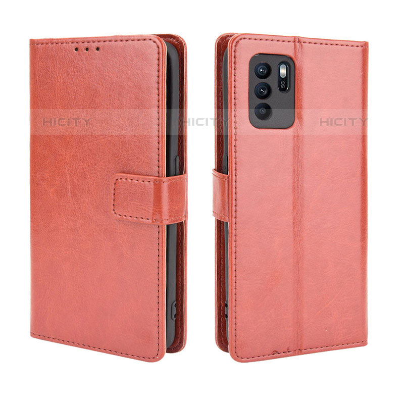 Funda de Cuero Cartera con Soporte Carcasa BY5 para Oppo Reno6 Z 5G Marron