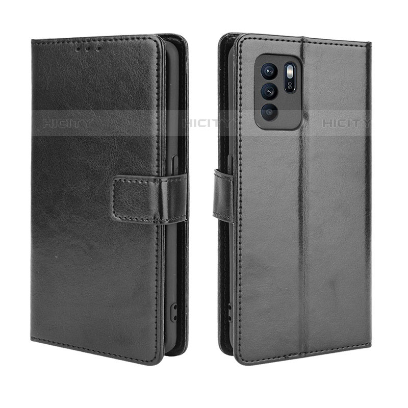 Funda de Cuero Cartera con Soporte Carcasa BY5 para Oppo Reno6 Z 5G Negro