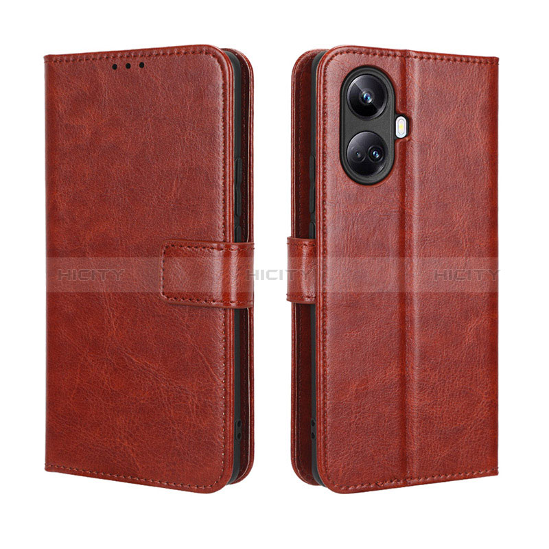 Funda de Cuero Cartera con Soporte Carcasa BY5 para Realme 10 Pro+ Plus 5G Marron