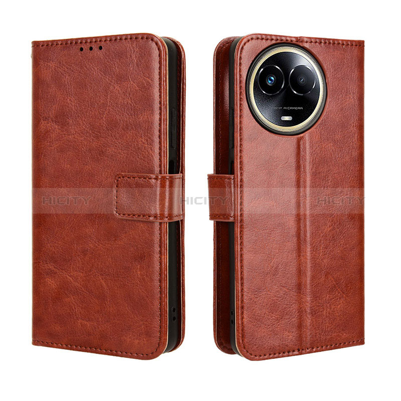 Funda de Cuero Cartera con Soporte Carcasa BY5 para Realme 11X 5G Marron