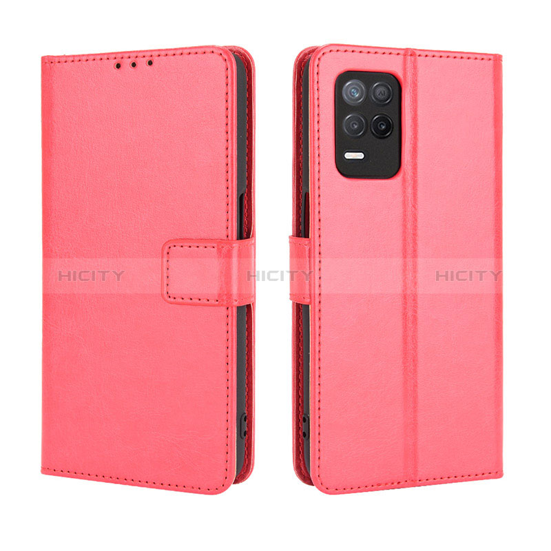 Funda de Cuero Cartera con Soporte Carcasa BY5 para Realme 8s 5G Rojo