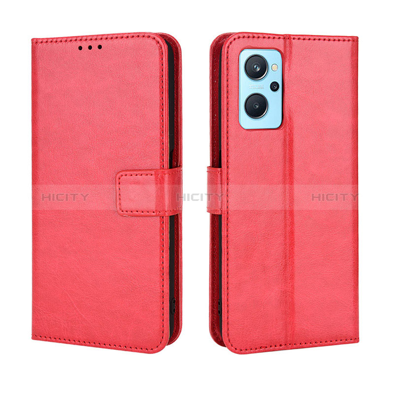 Funda de Cuero Cartera con Soporte Carcasa BY5 para Realme 9i 4G Rojo