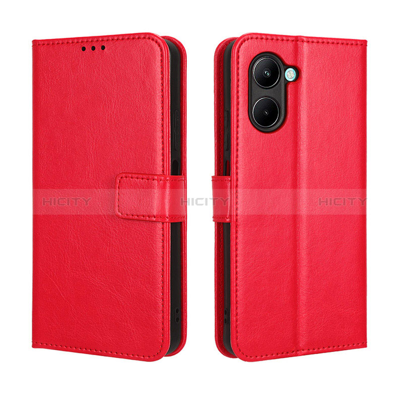 Funda de Cuero Cartera con Soporte Carcasa BY5 para Realme C33 (2023) Rojo