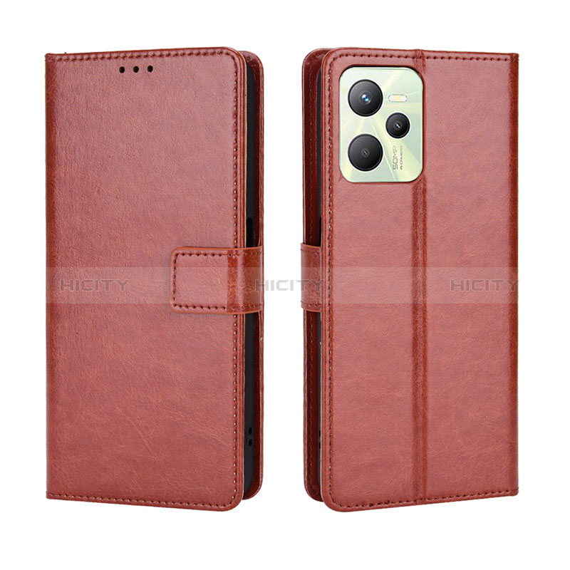 Funda de Cuero Cartera con Soporte Carcasa BY5 para Realme C35 Marron