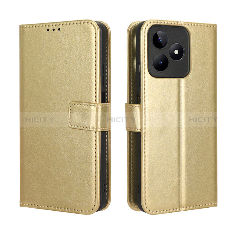 Funda de Cuero Cartera con Soporte Carcasa BY5 para Realme C53 Oro