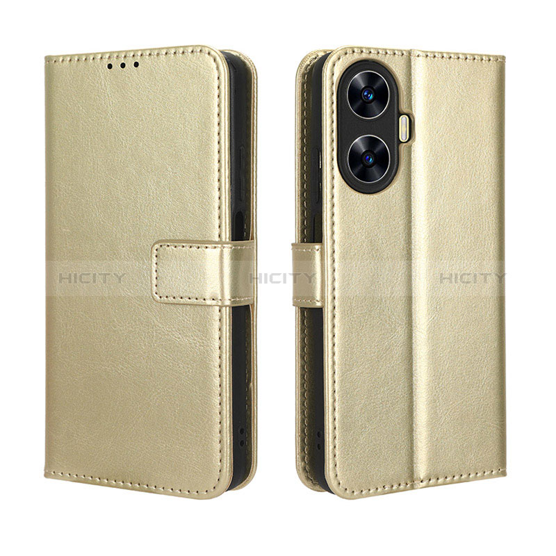 Funda de Cuero Cartera con Soporte Carcasa BY5 para Realme C55 Oro