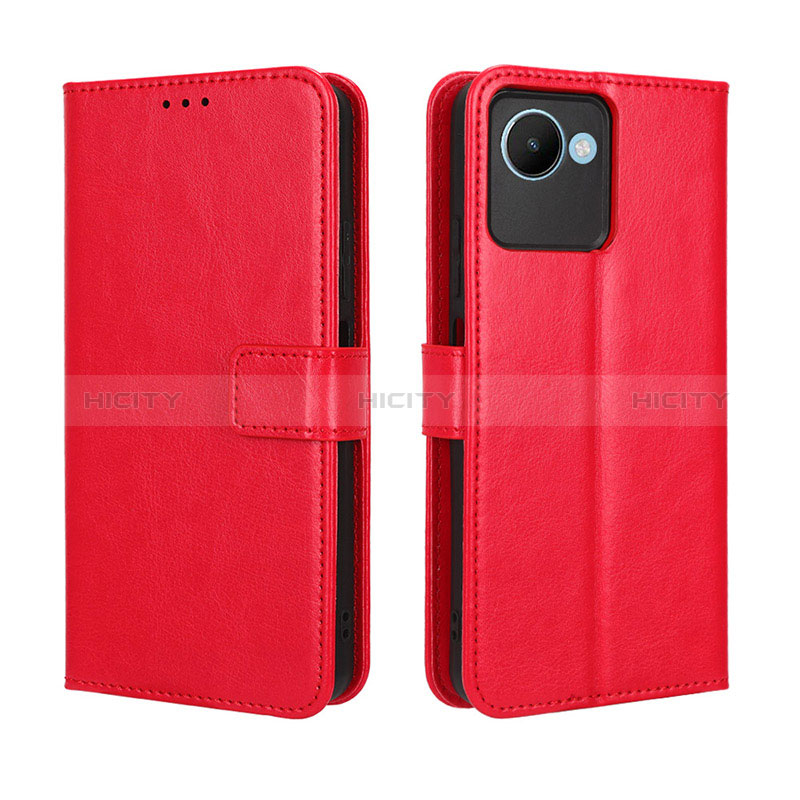 Funda de Cuero Cartera con Soporte Carcasa BY5 para Realme Narzo 50i Prime Rojo