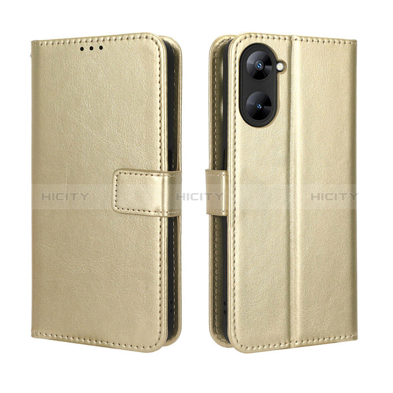 Funda de Cuero Cartera con Soporte Carcasa BY5 para Realme V30 5G Oro