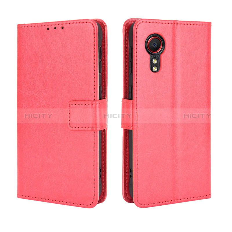 Funda de Cuero Cartera con Soporte Carcasa BY5 para Samsung Galaxy XCover 5 SM-G525F Rojo