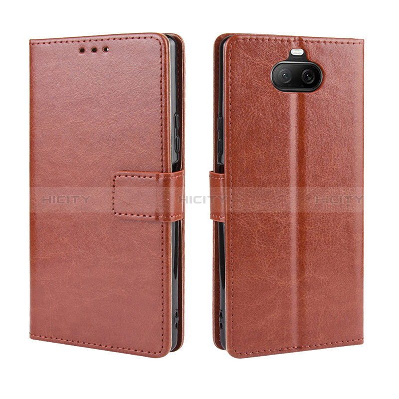 Funda de Cuero Cartera con Soporte Carcasa BY5 para Sony Xperia 8 Lite Marron