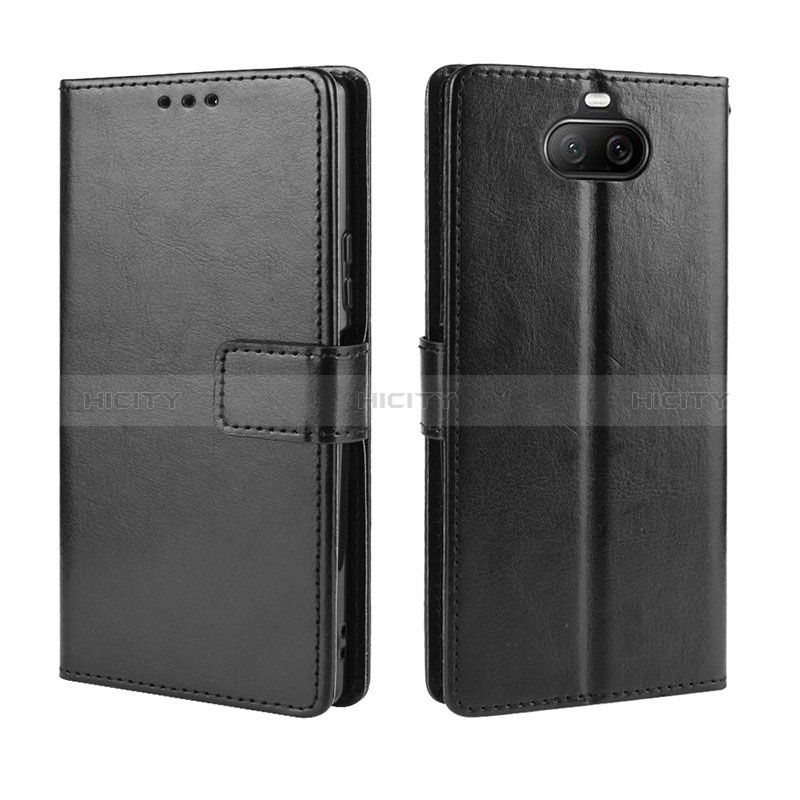 Funda de Cuero Cartera con Soporte Carcasa BY5 para Sony Xperia 8 Negro