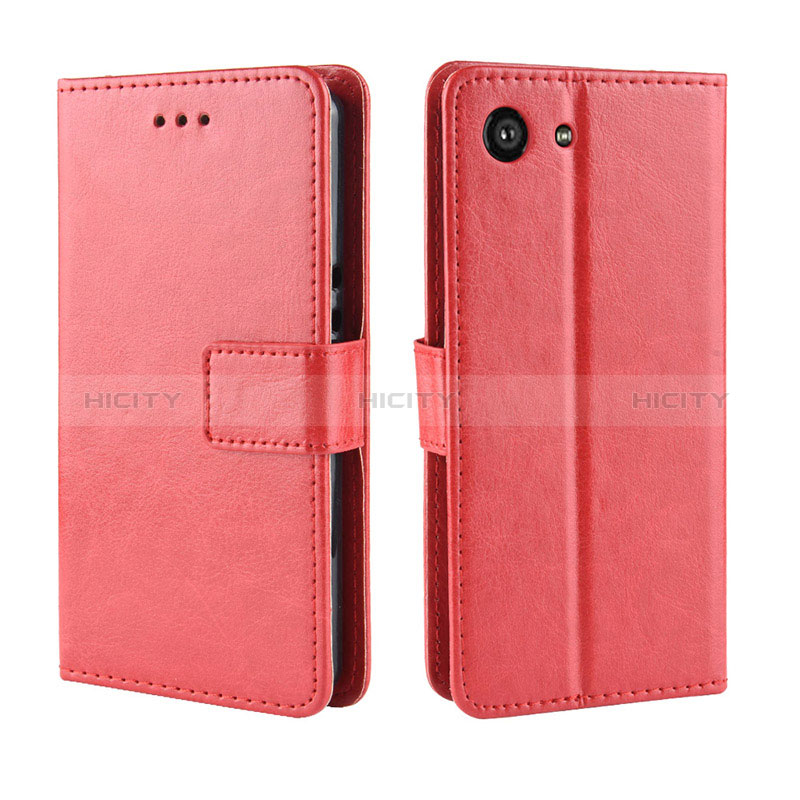 Funda de Cuero Cartera con Soporte Carcasa BY5 para Sony Xperia Ace Rojo